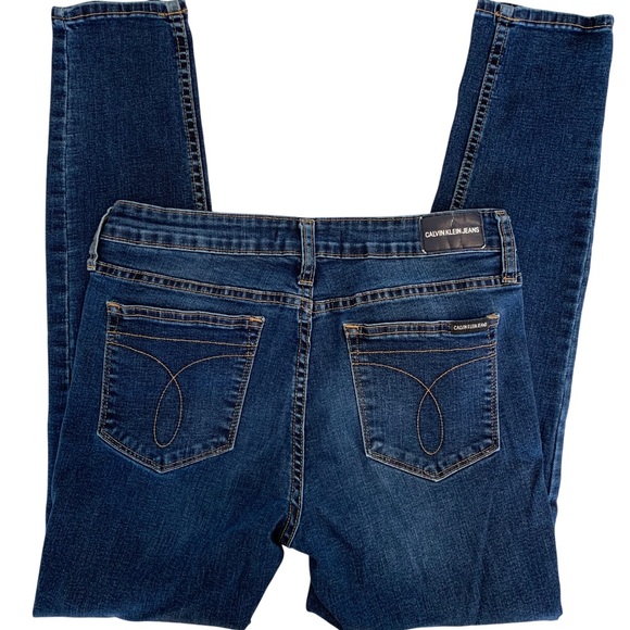 CALVIN KLEIN JEANS Blue Denim Mid-Rise Skinny Classic 5-Pocket Women’s Size 10 - Picture 7 of 16
